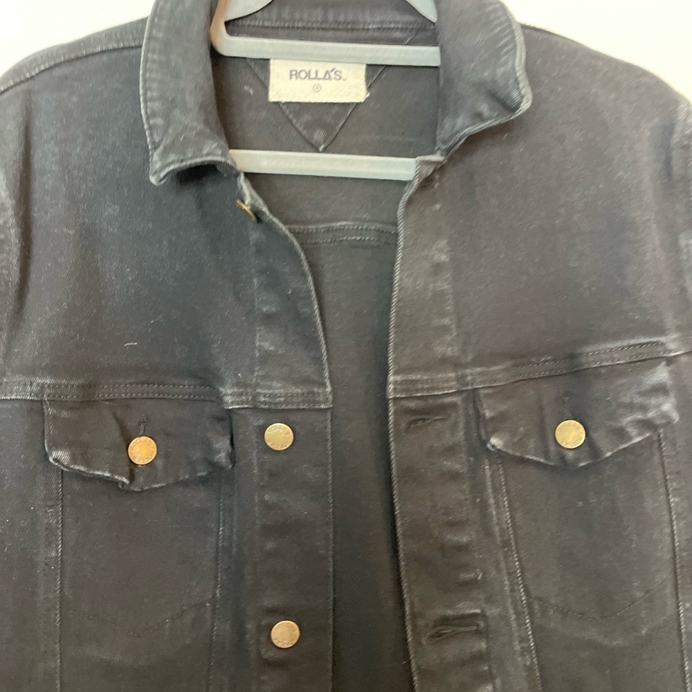 Rolla's Black Denim Jacket Small - image 3
